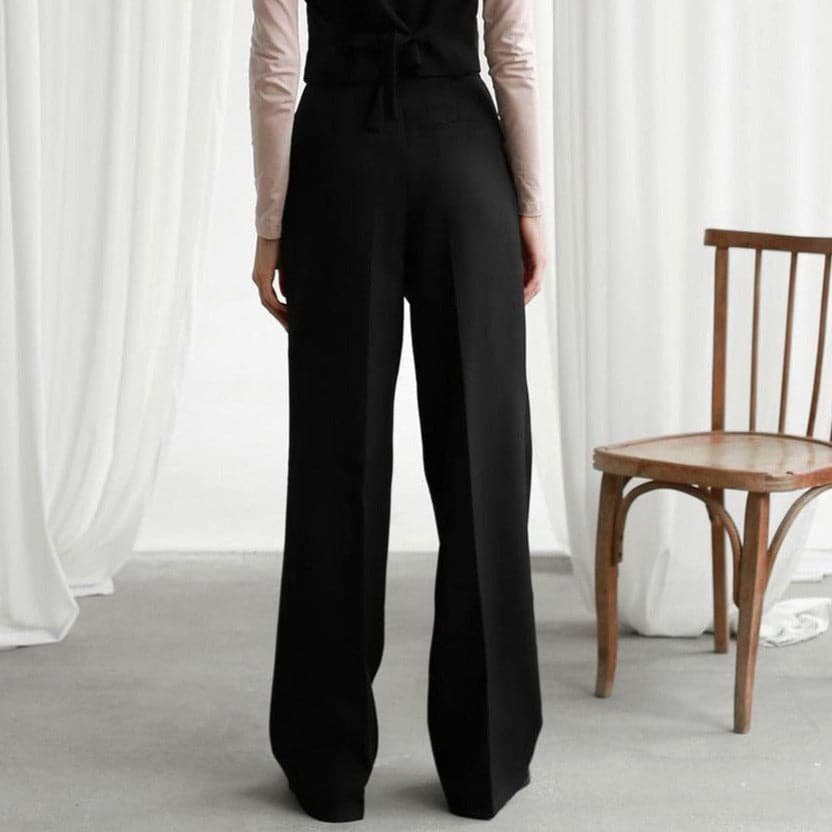 Linen Wide-Leg Pants High-Waisted Pleated Elegant