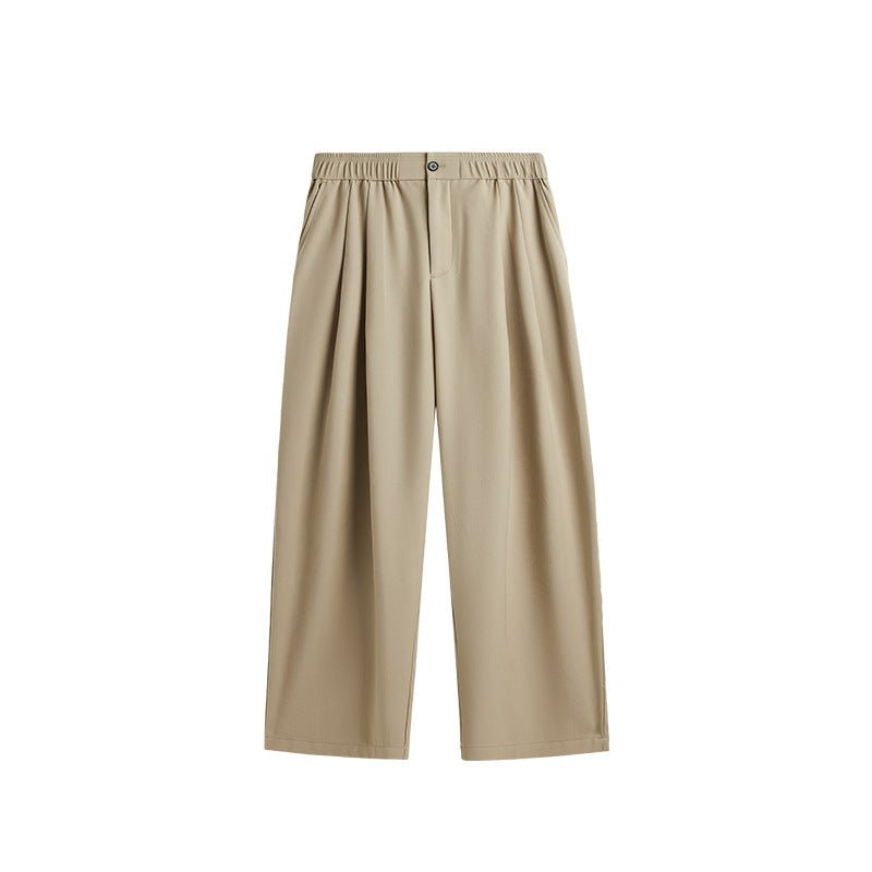 Men's Linen Wide Leg Drawstring Pants Pleated Relaxed Fit