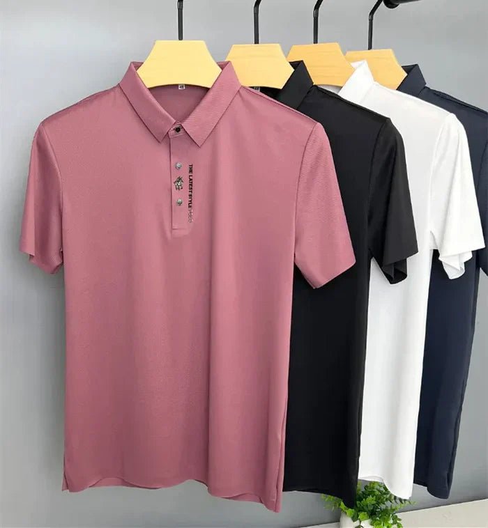 Men's Polo Shirt Wrinkle-Free Stretch Cotton Short Sleeve