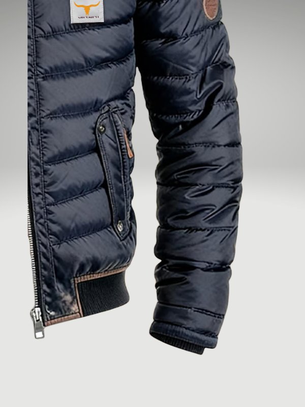 Men's Quilted Bomber Jacket Stand Collar Lightweight