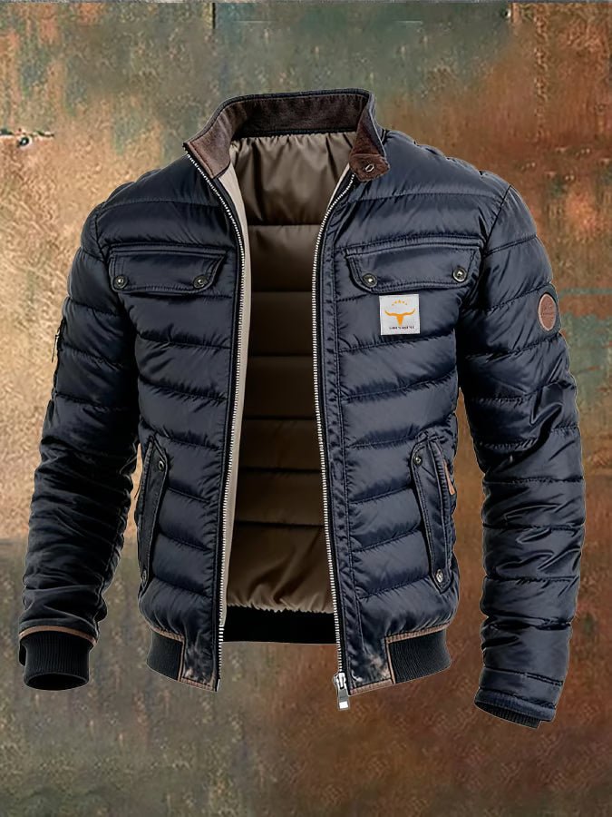 Men's Quilted Puffer Jacket Wind Resistant Duck Down