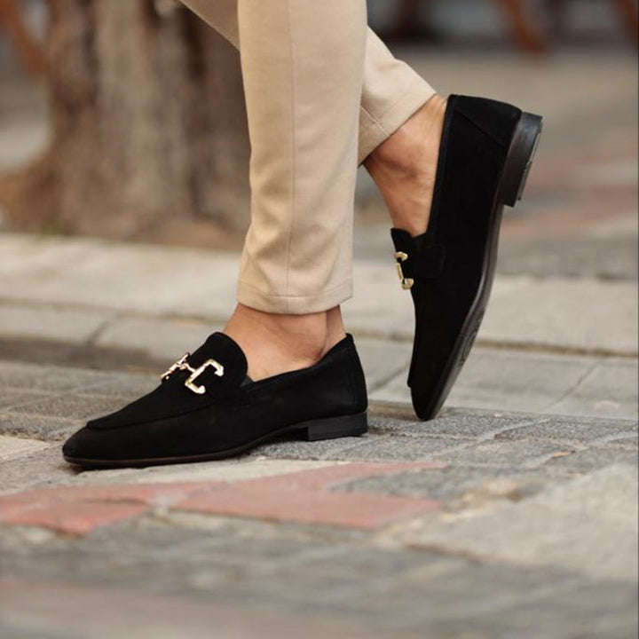 Kevin | Men's Slip On Metal Detail Loafers