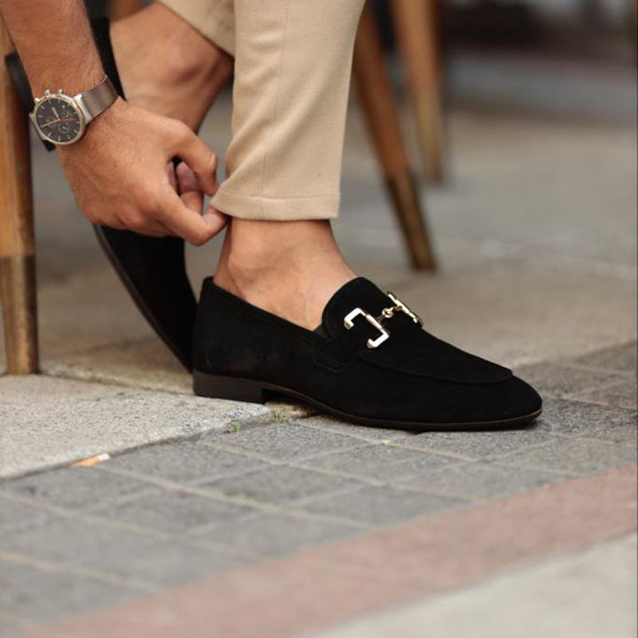 Kevin | Men's Slip On Metal Detail Loafers
