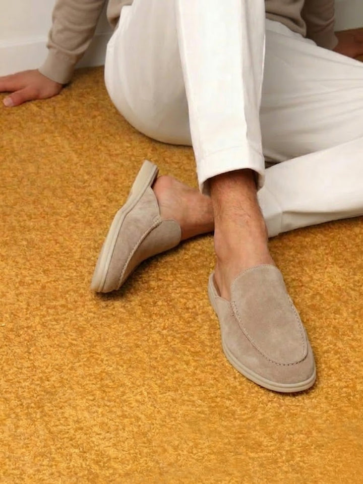 Men's Slip-On Mules Open Heel Stitched Detail Casual