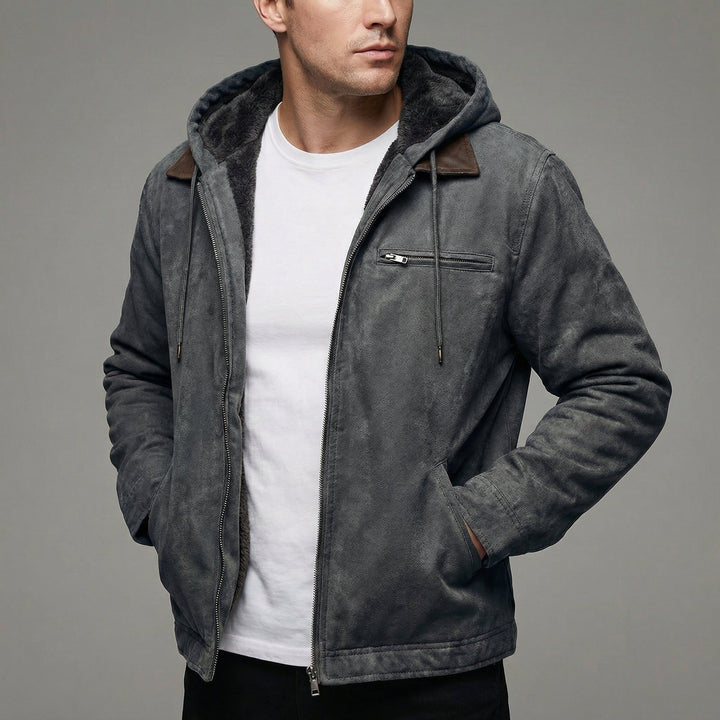 Men's Winter Coat Zipper Pockets Outdoor Casual - Grey