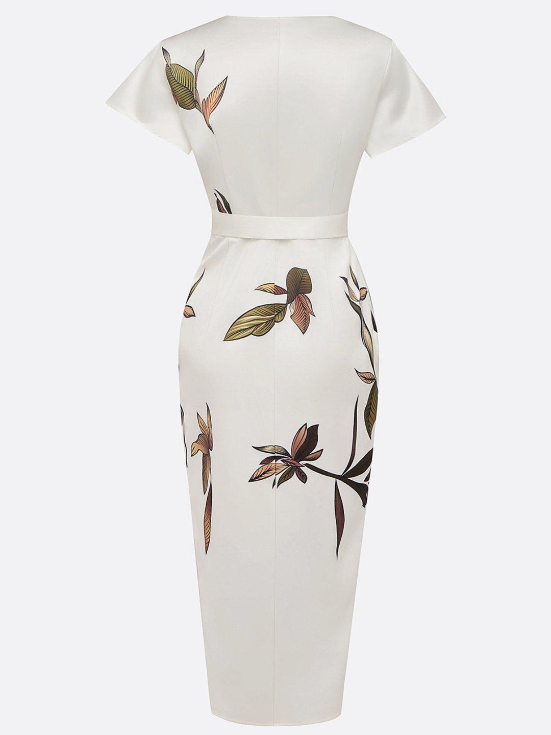 Midi Wrap Dress V-Neck Floral Print