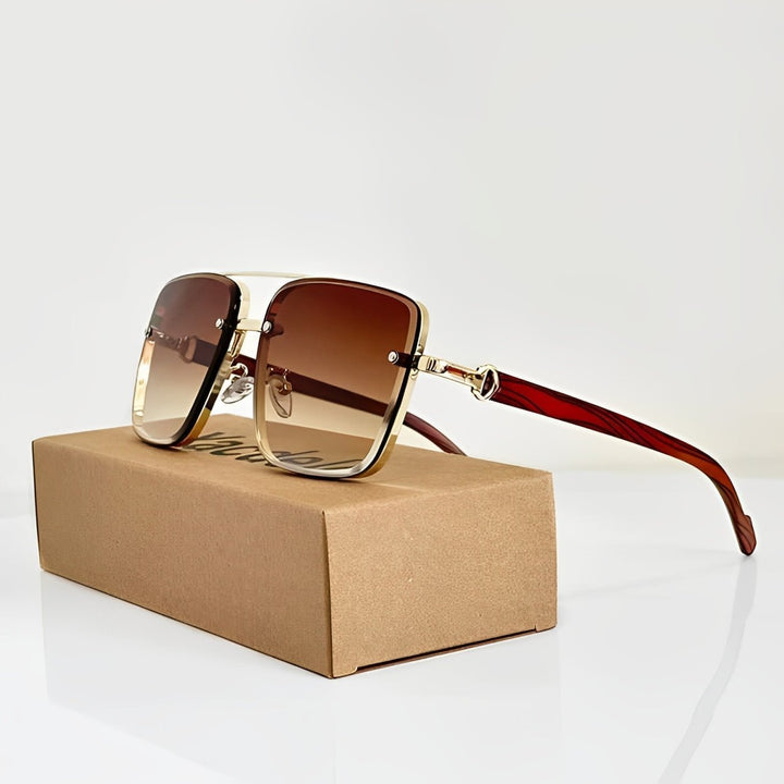 Sunglasses Aviator UV400 Protection Gradient Lens - Brown