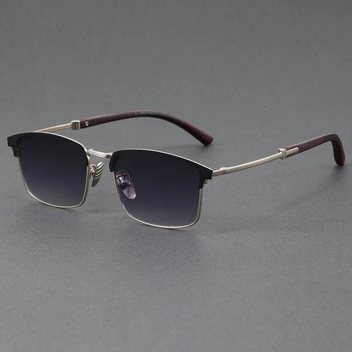 Sunglasses Half-Frame Polarized UV400 Browline Classic - Silver