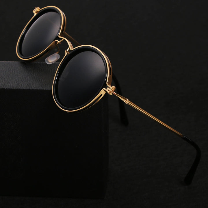 Sunglasses Polarized Round Frame Gold Metal Temples