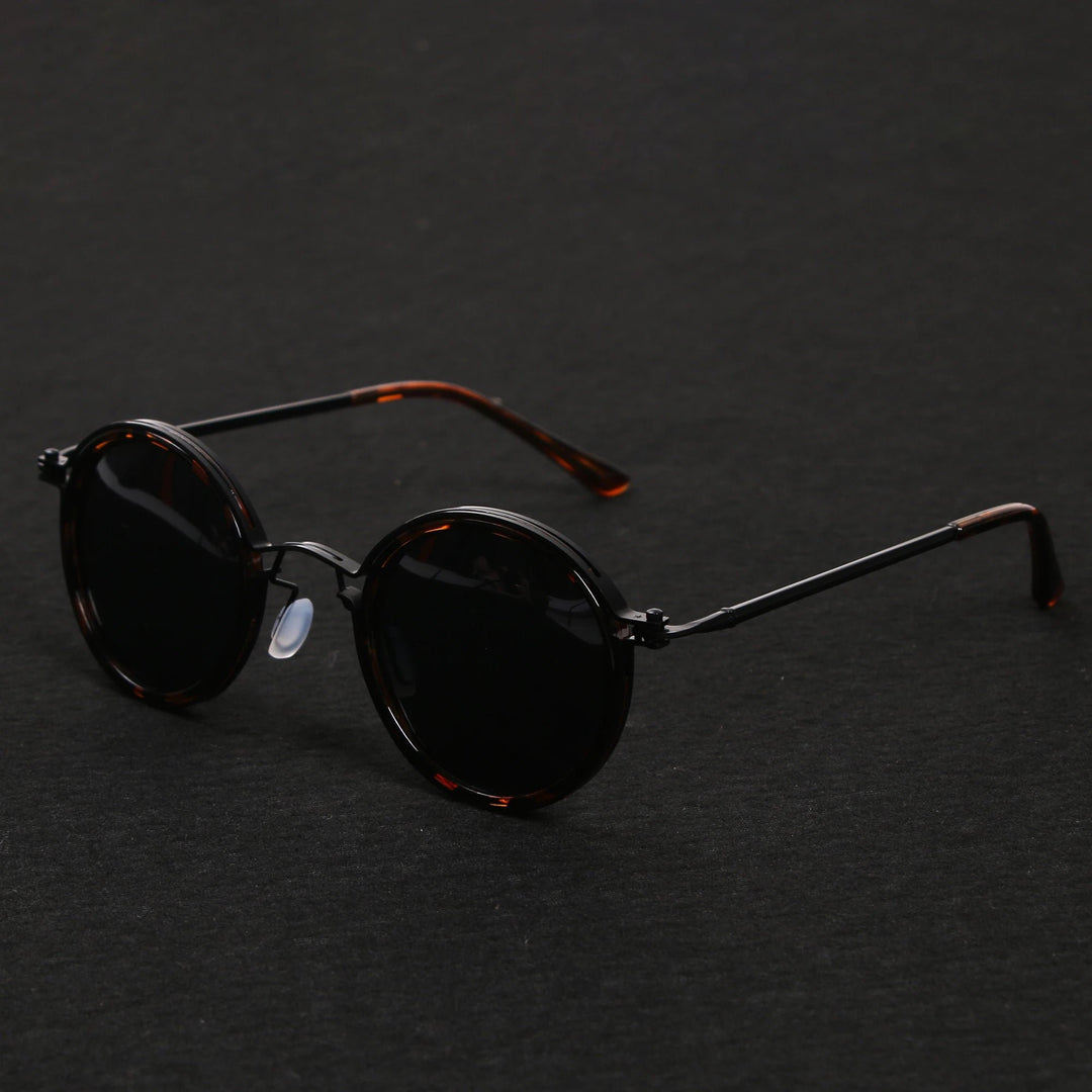Sunglasses Polarized Round Frame Gold Metal Temples