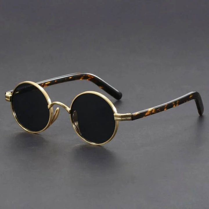 Sunglasses Retro Round Metal Frame UV400 Protection - Gold