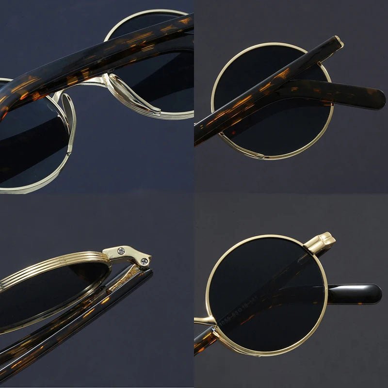 Sunglasses Retro Round Metal Frame UV400 Protection