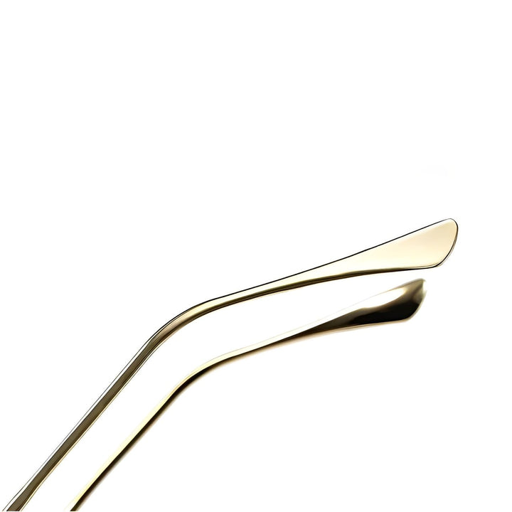 Sunglasses Retro Square Gold Titanium Frame Gradient UV400