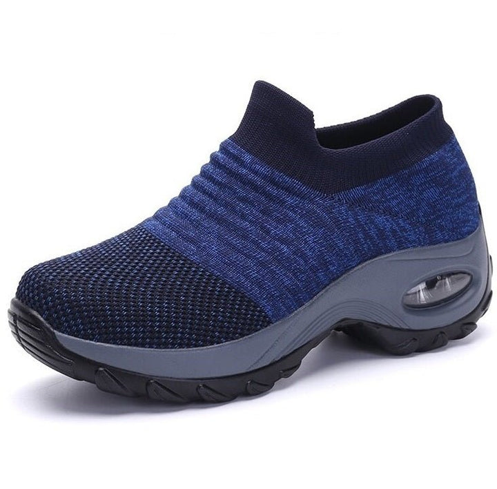 Women's Orthopedic Slip-On Sneakers Air Cushion - Blue (Gray Sole)