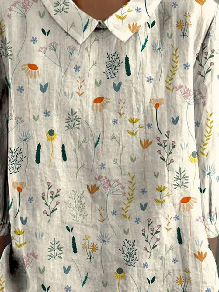 Women's Polo Shirt Floral Print Short Sleeve Collar