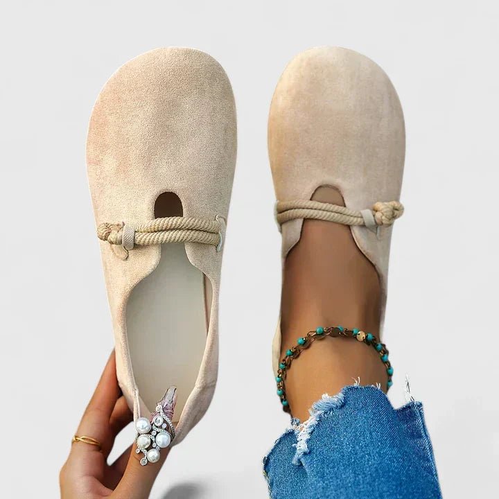 Women's Rope Detail Loafers Round Toe Slip-On Flat - Beige